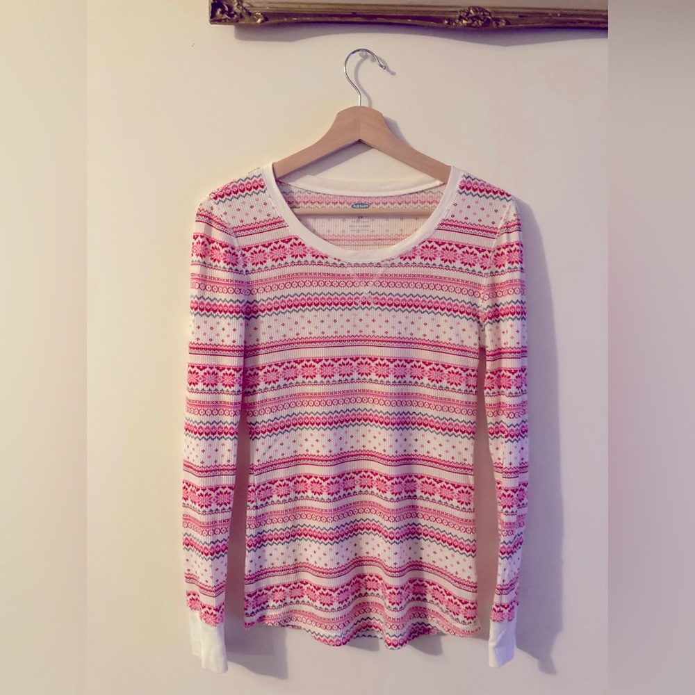 Old Navy Nordic Pattern Long Sleeve Shirt Women’s Size Small Apres Ski Lodge